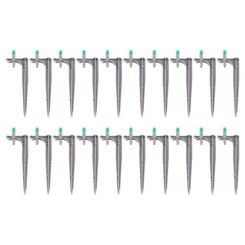 20Pcs / Sac Goutteur d'irrigation avec insert au sol Arbres fruitiers goutte à goutte Émetteurs d'irrigation pour le jardinage180 degrés (vert)