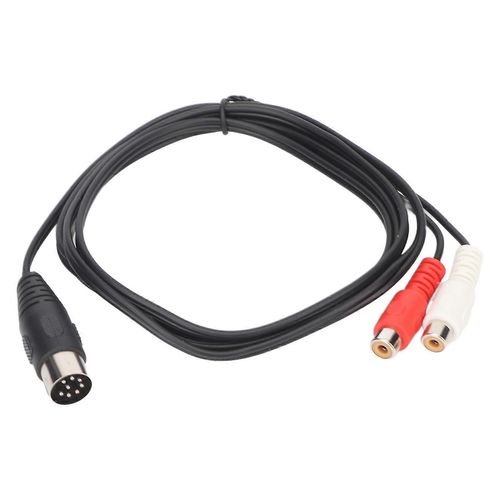 Câble adaptateur Din à 2 broches RCA Câble RCA 8 broches mâle à 2 femelles pour équipement d'instrument sonore 4,9 pi 1,5 m / 4,9 pi