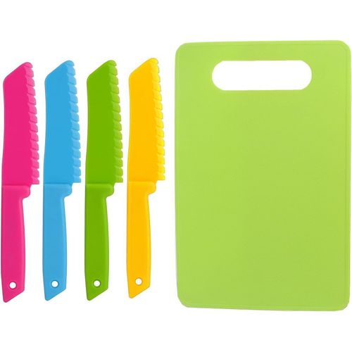 Ershi-Ensemble De Couteaux De Cuisine Pour Enfants En 5 Pièces, Couteau Pour Enfants Avec Planche À Découper, Ensemble De Couteaux[2282]