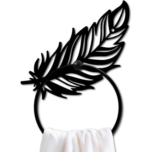 ERSHI-Anneau Porte Serviette en Métal avec Plumes Grand Porte Serviette Fantaisie en Plumes pour Mur Décoration Murale en Plumes d[1098]