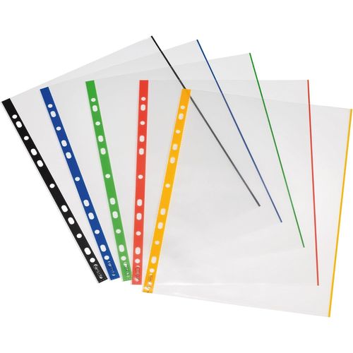 Ershi-Herlitz 10914422 Lot De 10 Chemises A4 En Polypropylène Transparent Avec Bord Coloré[2333]