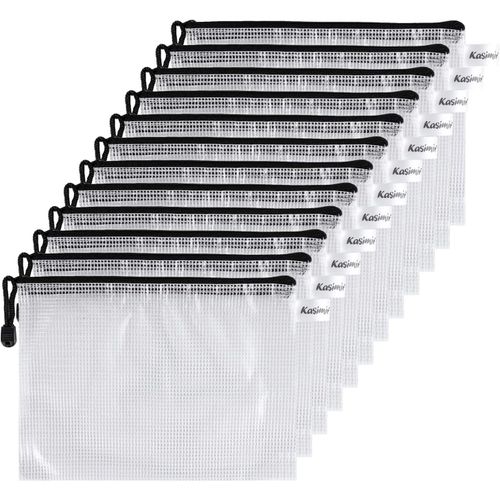 Ershi-Pochette Document Zip A5 12 Pcs Chemise Paquet Portefeuille Pochette Document Dossier Sac Chemise En Plastique Fournitures [2125]