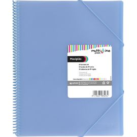 Ershi-Classeur À Pochettes En Plastique A4 Bleu Clair 50 Pochettes En Polypropylène Extra Couverture Souple Spirale Pvc Maxiplás M[2703]