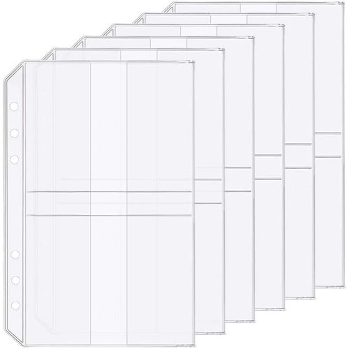 ERSHI-Accessoire pour classeur à anneaux en D Pochettes perforées Séparateur Règle Onglet Index (Porte-cartes professionnelles, A5[3612]