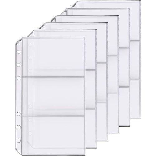 ERSHI-Accessoire pour classeur à anneaux en D Pochettes perforées Séparateur Règle Onglet Index (Porte-cartes professionnelles, A6[3616]