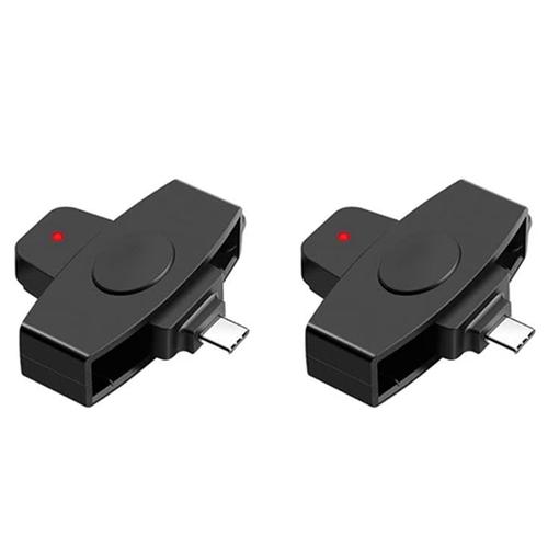 2X ID Sim Lecteur de Carte à Puce USB Type C Banque de Mémoire Emv électronique Citoyen Cloner Connecteur Adaptateur pour Téléphones Android