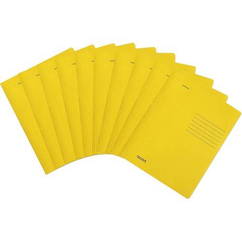 Ershi-Falken Lot De 10 Chemises En Carton Recyclées Pliées Din A4 Couleur Intense Jaune Fabriqué En Allemagne Bleu Ange[3076]