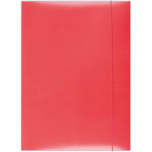 Ershi-Office Products 21191131-05 Chemise Cartonnée Avec Élastique, A4, Grammage 300 G/M², 3 Rabats Rouge[3945]