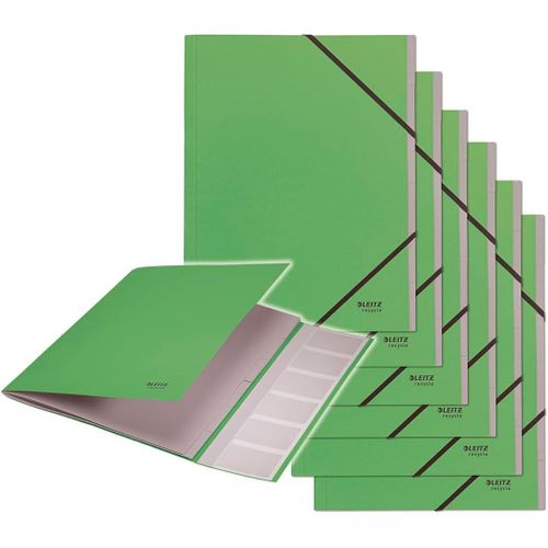 Ershi-Recycle - Trieur A4 À 6 Onglets & Index, 100% Recyclé & Recyclable, Eco-Responsable & Neutre En Co2, Gamme Recycle, Vert, 39[2280]