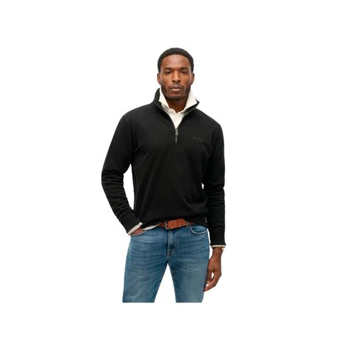 Pull Superdry Essential Logo Henley Homme Noir