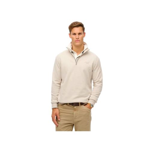 Pull Superdry Essential Logo Henley Homme Beige