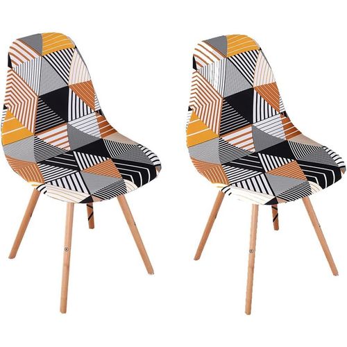 Ershi-Housse De Chaise Scandinaves Lot De 2, Extensible Housse De Chaise De Salle À Manger, Universelle Couverture De Chaise Sans [1040]