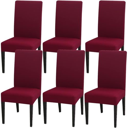 Ershi-Housse De Chaise Avec Dossier 6 Pièces, Élastique Universelle Anti-Taches Moderne, Lavable, Décorative, Couvre-Chaises Pour [680]