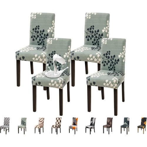 Ershi-Housse De Chaise 4 Pièces Imperméable Housse De Chaise Salle À Manger 6 Pièces Couverture De Chaise Extensible Universel Fac[877]