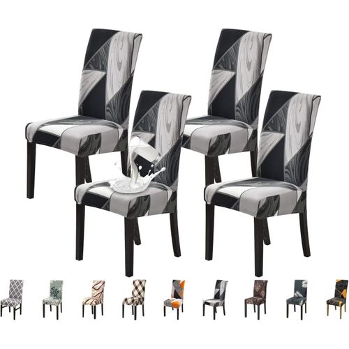 Ershi-Housse De Chaise 4 Pièces Imperméable Housse De Chaise Salle À Manger 6 Pièces Couverture De Chaise Extensible Universel Fac[876]
