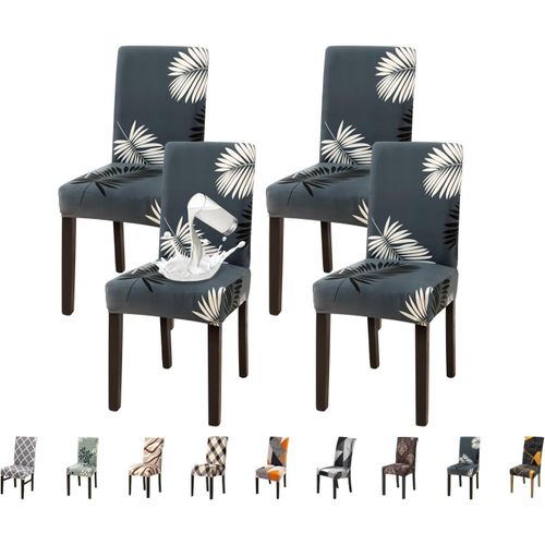 Ershi-Housse De Chaise 4 Pièces Imperméable Housse De Chaise Salle À Manger 6 Pièces Couverture De Chaise Extensible Universel Fac[880]