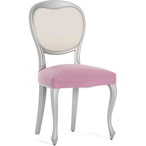 Ershi-Eysa Lot De 2 Housses De Chaise Bi-Élastiques Sans Dossier Couleur Rose Design Harlem[2121]