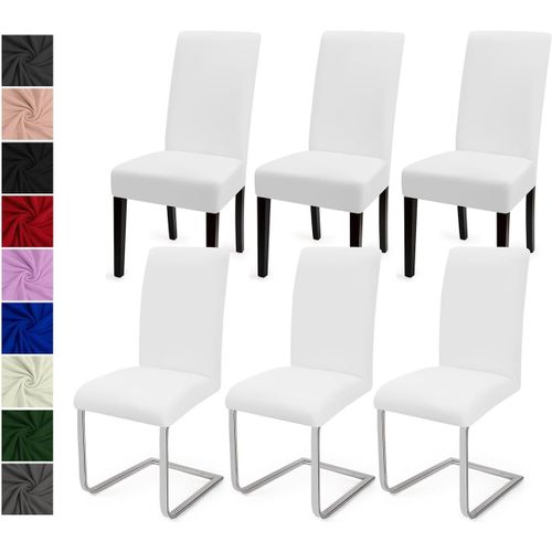Ershi-Housse De Chaise Salle À Manger 6pcs Housse De Chaise Universel Couverture De Chaise Extensible Housse Chaise Moderne Protec[85]