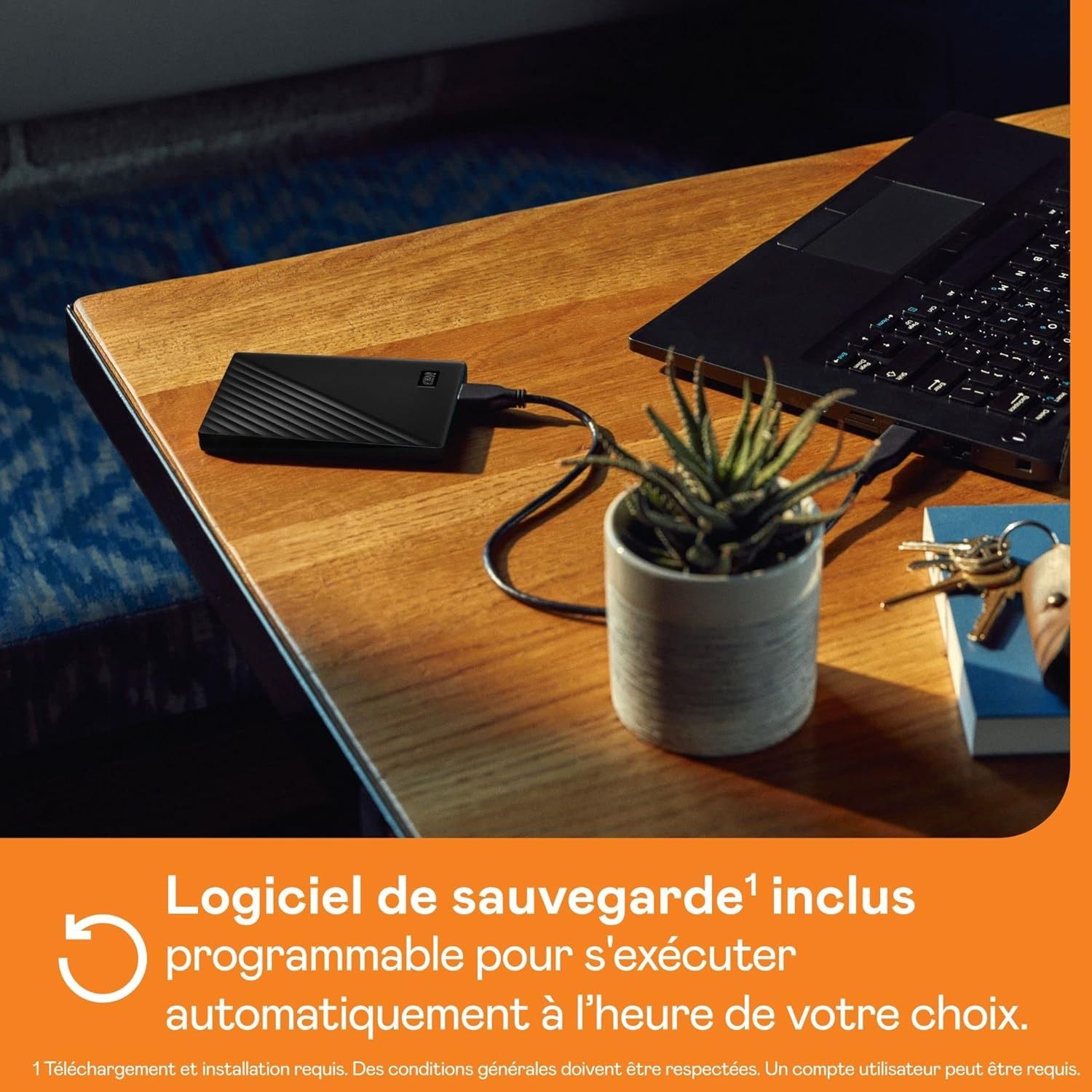 WD My Passport WDBPKJ0050BBK - Disque dur - chiffr - 5 To - externe (portable) - USB 3.2 Gen 1 - AES 256 bits - noir image 4 | Rakuten