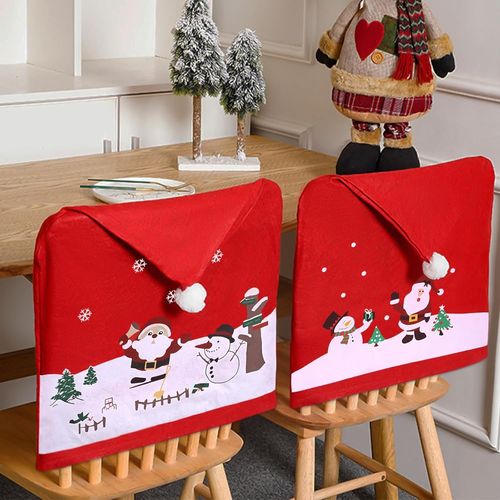 Ershi-Housses De Chaise De Noël, Lot De 6 Housses De Chaise De Noël De Qualité Supérieure, Housse De Chaise Salle À Manger Univers[2468]