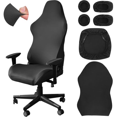 Ershi-6pcs Housse Chaise Gaming, Housse Fauteuil Bureau Souple, Housse De Chaise Extensible Et Respirante, Housse De Chaise De Bur[2286]