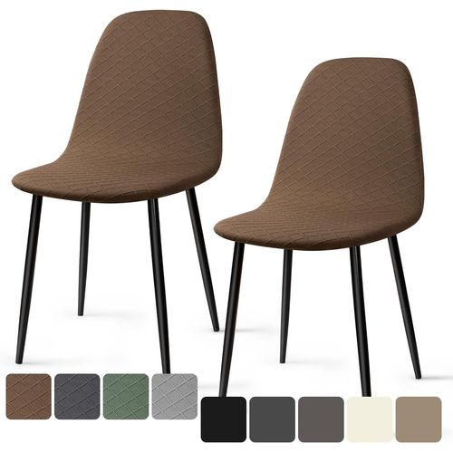Ershi-Housses Chaise De Salle À Manger Scandinave 2 Pieces Moderne Jacquard Housse De Chaise Extensible Couverture De Chaise Houss[195]