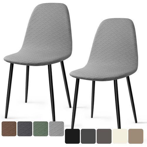 Ershi-Housses Chaise De Salle À Manger Scandinave 2 Pieces Moderne Jacquard Housse De Chaise Extensible Couverture De Chaise Houss[190]