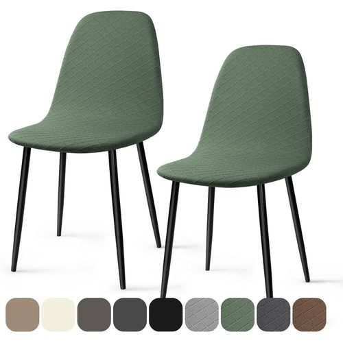 Ershi-Housses Chaise De Salle À Manger Scandinave 2 Pieces Moderne Jacquard Housse De Chaise Extensible Couverture De Chaise Houss[201]