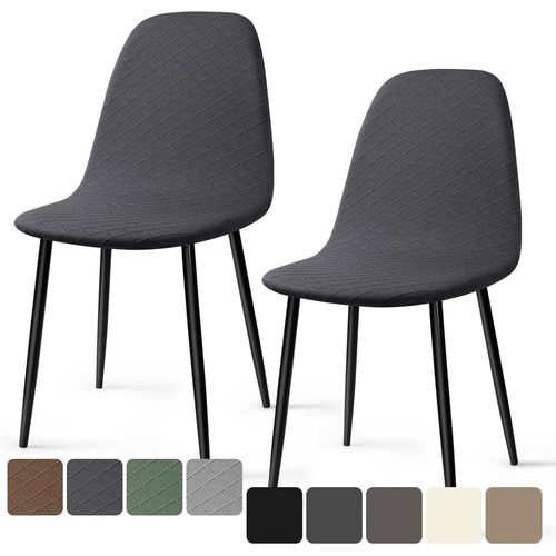 Ershi-Housses Chaise De Salle À Manger Scandinave 2 Pieces Moderne Jacquard Housse De Chaise Extensible Couverture De Chaise Houss[189]