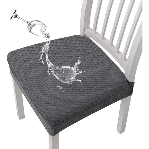Ershi-Stretch Treillis Jacquard Housses De Siège De Chaise Imperméables Pour Salle À Manger 1/2/4/6 Pcs Chaises Couvre Chaises De [814]