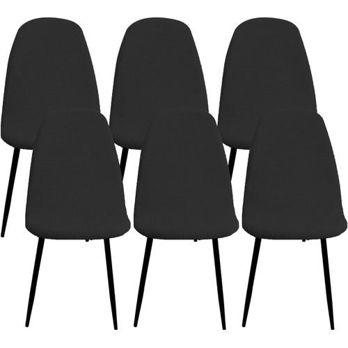 Ershi-Housse De Chaise Scandinave Lot De 6, Housse De Chaise De Salle À Manger Scandinaves Extensible,Jacquard Diagonal Couverture[1009]