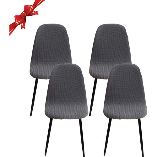 Ershi-Housse De Chaise Scandinave Lot De 4, Housse De Chaise De Salle À Manger Scandinaves Extensible,Jacquard Couverture De Chais[1010]