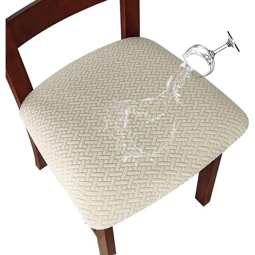 Ershi-Stretch Treillis Jacquard Housses De Siège De Chaise Imperméables Pour Salle À Manger 1/2/4/6 Pcs Chaises Couvre Chaises De [819]