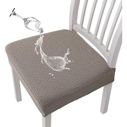 Ershi-Stretch Treillis Jacquard Housses De Siège De Chaise Imperméables Pour Salle À Manger 1/2/4/6 Pcs Chaises Couvre Chaises De [821]
