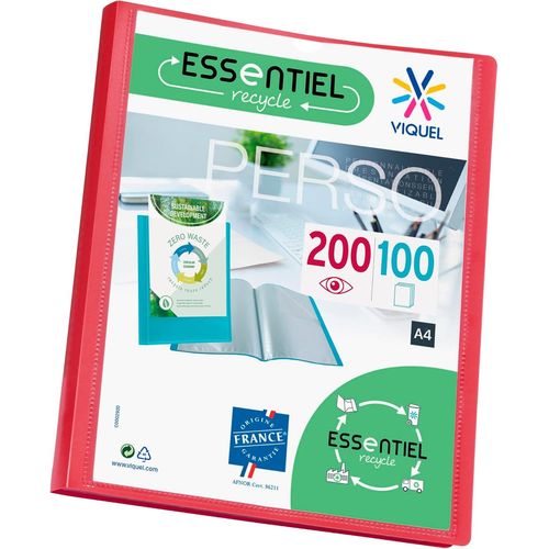 Ershi-- Porte Vues A4 200 Vues Essentiel - Porte Documents Personnalisable - Fabriqué En France - 100 Pochettes De Qualité Lisse -[448]