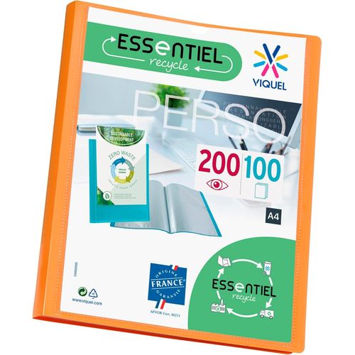 Ershi-- Porte Vues A4 200 Vues Essentiel - Porte Documents Personnalisable - Fabriqué En France - 100 Pochettes De Qualité Lisse -[450]
