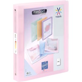 Ershi-- Classeur Souple A4 Maxi Personnalisable - 4 Anneaux - Dos 4cm - Pour Documents A4 - Rose Translucide[630]