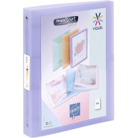 Ershi-- Classeur Souple A4 Maxi Personnalisable - 4 Anneaux - Dos 4cm - Pour Documents A4 - Violet Translucide[631]