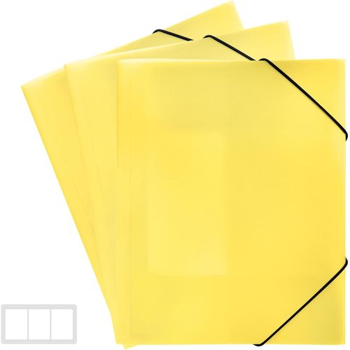 Ershi-Pochette Cartonnée A4, Chemise Cartonnée A4 3 Pièces, Classeurs Et Chemises Fixation De La Bande Élastique, Pochette Plastiq[825]