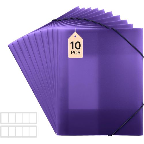 Ershi-Pochette Cartonnée A4, Chemise Cartonnée A4 10 Pièces, Classeurs Et Chemises Fixation De La Bande Élastique, Pochette Plasti[818]