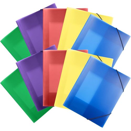 Ershi-Pochette Cartonnée A4, Chemise Cartonnée A4 10 Pièces, Classeurs Et Chemises Fixation De La Bande Élastique, Pochette Plasti[817]
