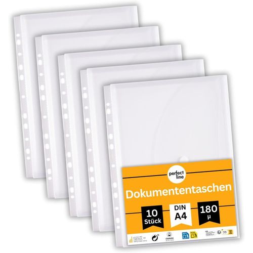 Ershi-10 Pochettes Porte-Documents Din-A4, 20 Mm Hauteur De Remplissage, Plastique Translucides Et Transparentes, Perforées Avec R[1496]