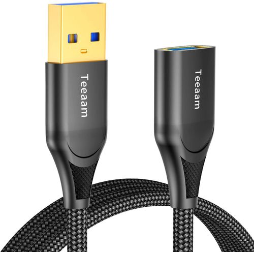 KALANKA-Câble d'extension USB 3.0 - 0,1 m - Fiche A mâle vers A femelle - 5 Gbps - Gaine en nylon ultra rapide - Pour lecteur de carte, clavier, imprimante, scanner, appareil photo