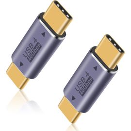 KALANKA-Adaptateur USB C mâle vers mâle 40Gbps, USB C vers USB C Prend en Charge 8K@60Hz et 100W, Adaptateur USB C Compatible avec Thunderbolt 3/4, périphériques d'interface USB de Type C