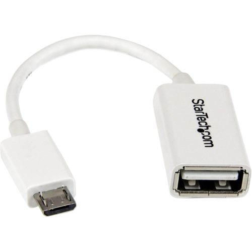 KALANKA-Câble adaptateur Micro USB vers USB Host OTG de 12cm - Adaptateur USB On-The-Go - Mâle / Femelle - Blanc (UUSBOTGW)