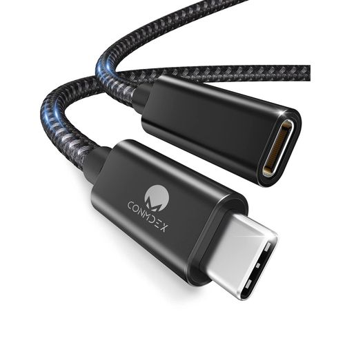 KALANKA-Câble D'extension USB C 0,3m Mâle vers Femelle Câble de Chargement de Données USB 3.2 10Gbp,100W Prise en Charge du Câble D'extension Vidéo/Audio 4K Compatible avec M1M2 MacBok,Galaxy S23 Noi