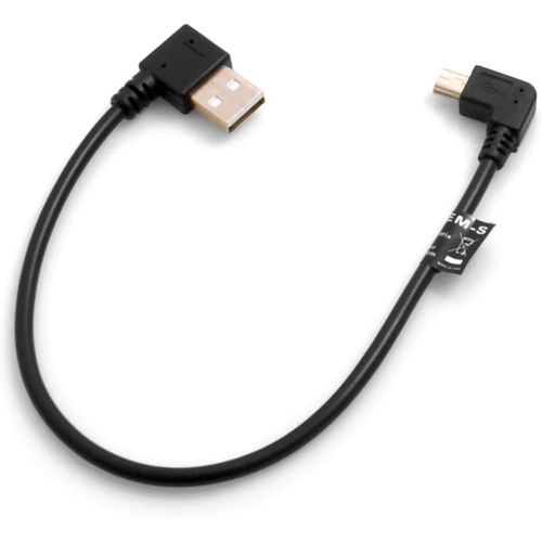 KALANKA-SYSTEM-S Câble Mini USB coudé à 90° vers USB Type A (mâle) coudé à 90° vers la Droite - Câble de données et de données - 20 cm