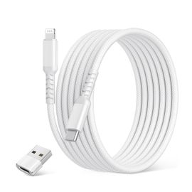 KALANKA-Pour iPhone 14,13 Câble Avec Adaptateur USB A,3M Longue Câble USB C Vers Lightning,Cordon De Charge Rapide Pour Apple 12 11 Mini Pro Max Plus,XS XR X 8 7 6 SE,iPad 8Ème Et 9Ème Génération