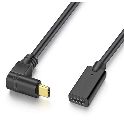 KALANKA-Câble d'extension USB-C de 20 cm - Type C mâle vers USB 3.1 femelle - Câble court pour Nintendo Switch, MacBook et plus encore - Noir (haut/bas)