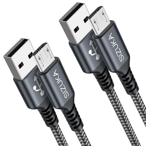 Kalanka-Câble Micro Usb [1m/Lot De 2] Chargeur Micro Usb 3a Charge Rapide,Nylon Tressé Chargeur Pour Android Samsung Galaxy S7 S6 Edge J7 J5 J3, Redmi Note 5, Wiko, Huawei, Sony, Lg, Kindle, Ps4